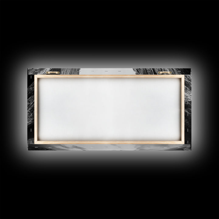 Canyon Rocks, Desert Wall, Natural Texture, Modern Rustic Decor, Framed Canvas Print, Bathroom Wall Art, Monochrome Earth Tones