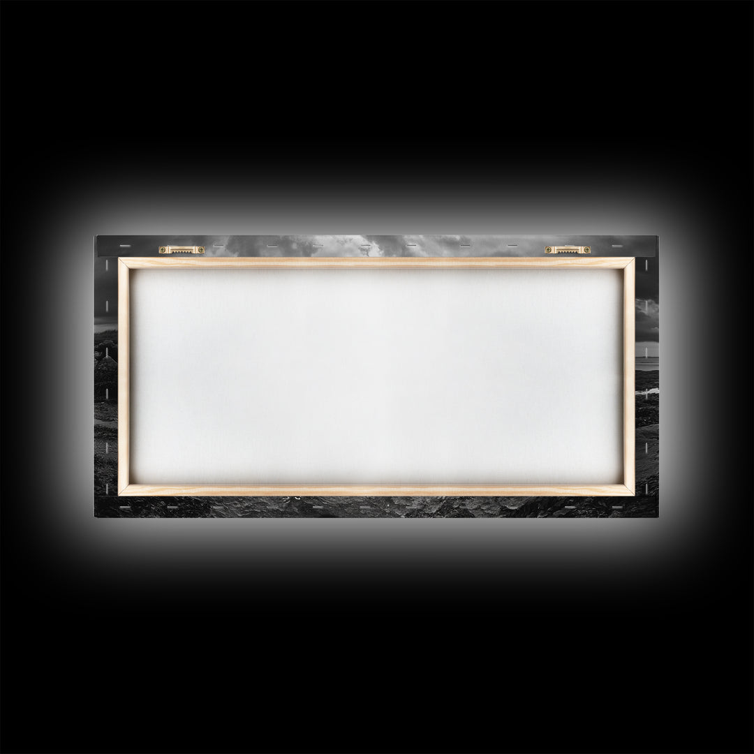 Abandoned Satchel, Coastal Mystery Art, Lost and Found Decor, Moody Beach Scene, Canvas Print, Study Wall Art, Nautical Rustic Aesthetic