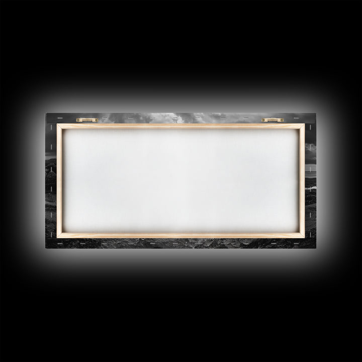 Abandoned Satchel, Coastal Mystery Art, Lost and Found Decor, Moody Beach Scene, Canvas Print, Study Wall Art, Nautical Rustic Aesthetic