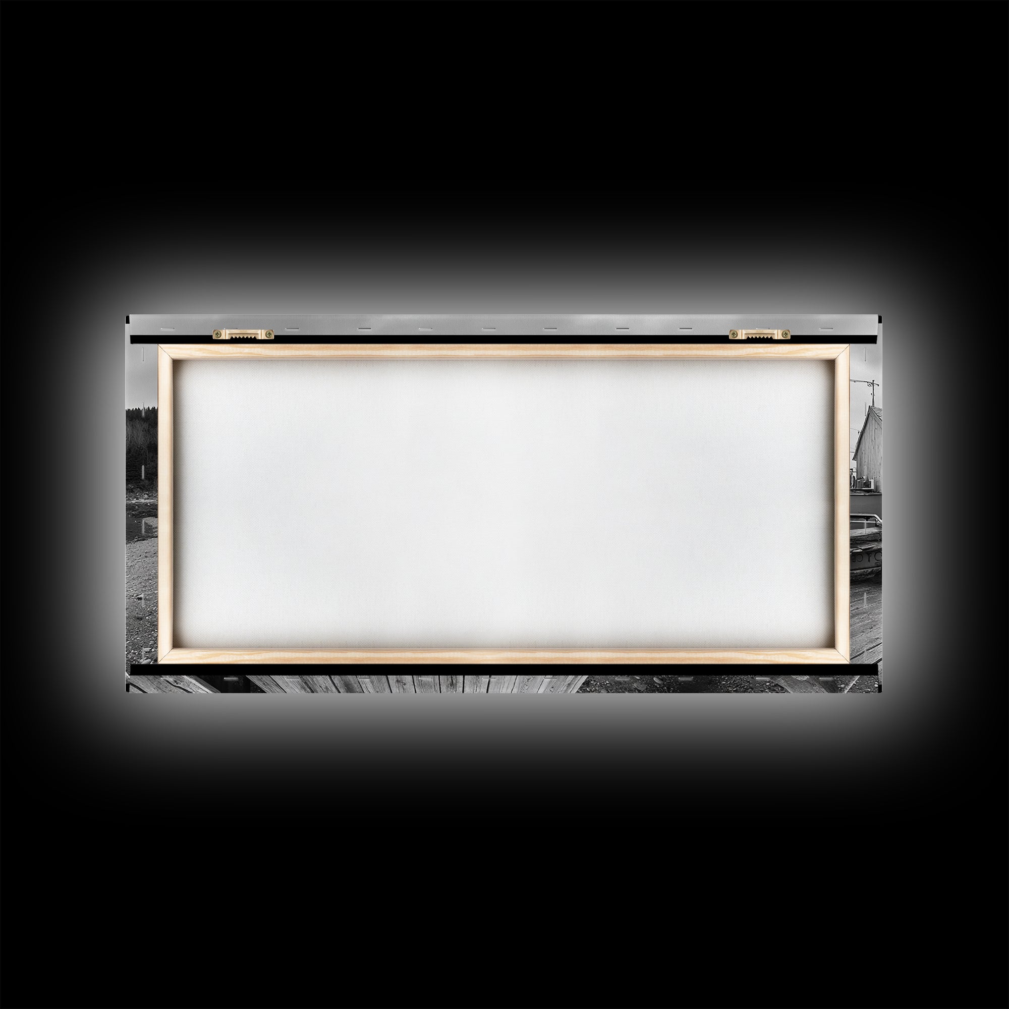 Rowboat Dock, Harbor Scene, Calm Waters, Quiet Morning, Framed Canvas Print, Lakeside Cabin Wall Art, Rustic Nautical Decor, Cabin Decor