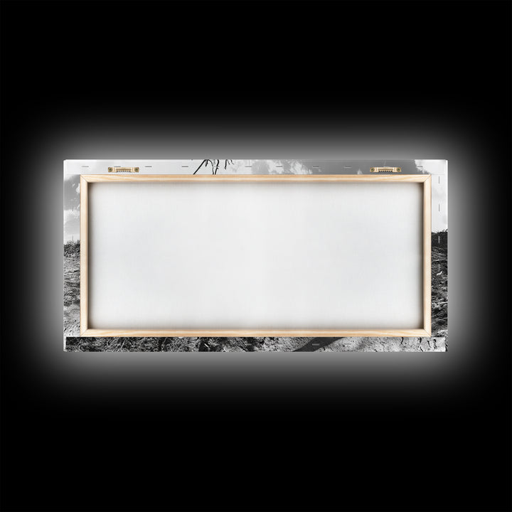 Barren Tree Landscape, Post Fire Terrain, Dystopian Forest Scene, Survival Mood, Canvas Print, Office Wall Art, Dark Nature Decor