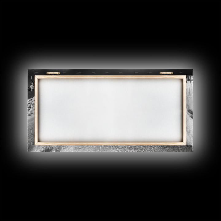 Arctic Wave Motion, Snowy Surf Curl, Mountain Sun Scene, Nature Energy Art, Canvas Print, Living Room Wall Art, Winter Adventure Decor