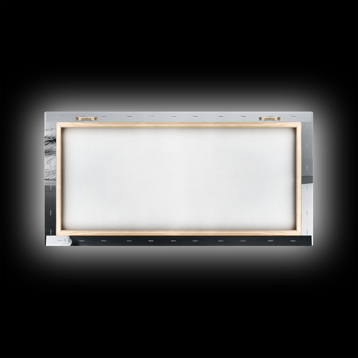 Arctic Coastline Silence, Minimal Snow Scene, Monochrome Nature Landscape, Framed Canvas Print, Scandinavian Wall Art, Office Calm Decor