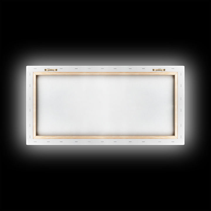 River Reflection, Cloudy Sky, Calm Nature Path, Modern Monochrome, Framed Canvas Print, Bedroom Wall Art, Minimalist Landscape Art