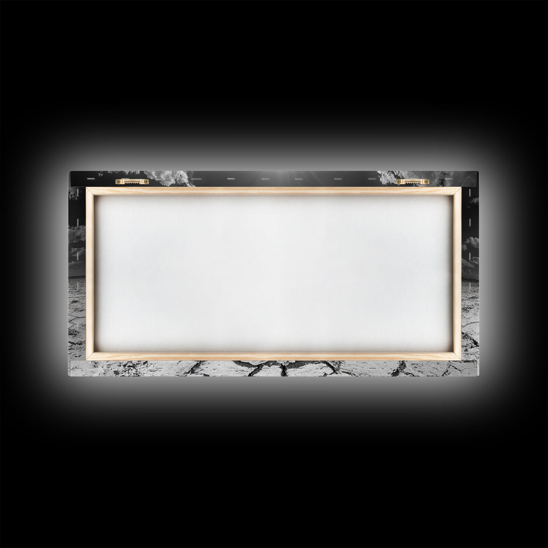 Cracked Earth Sun, Desert Landscape, Dramatic Sky, Canvas Print, Southwestern Decor, Fall Wall Art, Earth Tones Rustic Home Accent