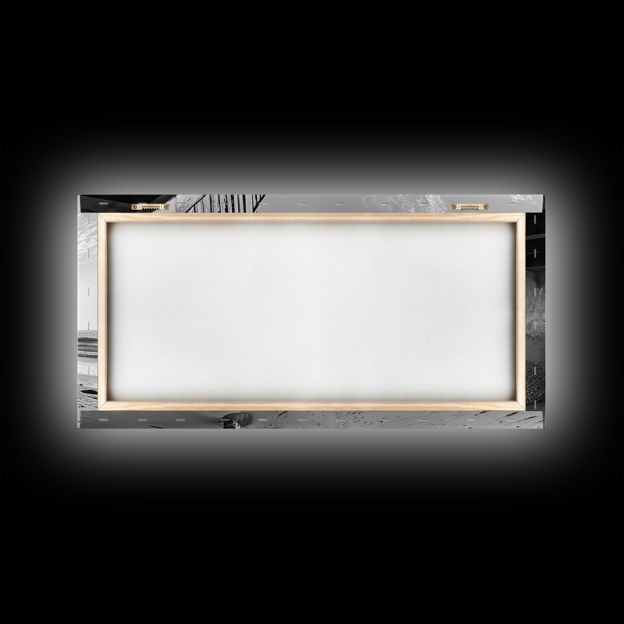 Coastal Cliff View, Seaside Escape, Beachside Structure, Framed Canvas Print, Rustic Wall Art, Modern Coastal Living Room Decor