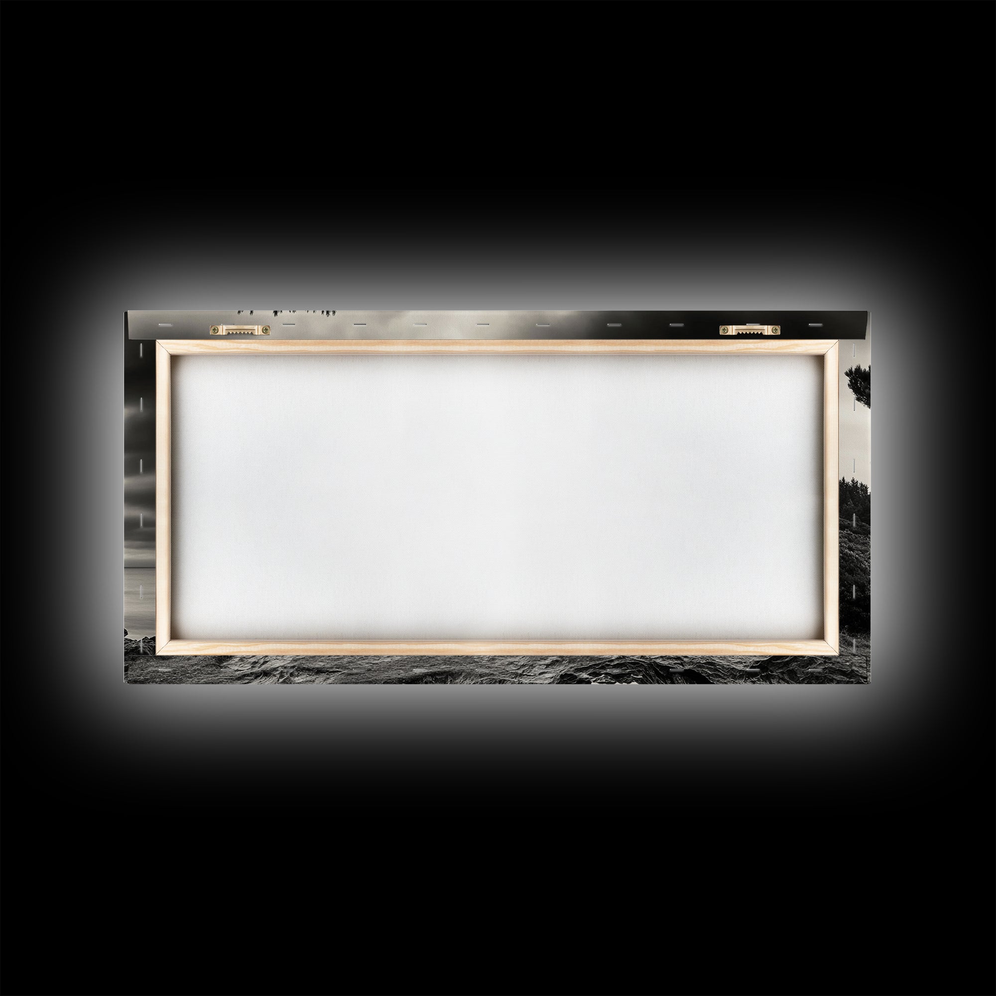 Coastal Tree, Windswept Cliff, Serene Horizon, Nature Escape, Framed Canvas Print, minimalist wall art, bedroom decor, zen nature print