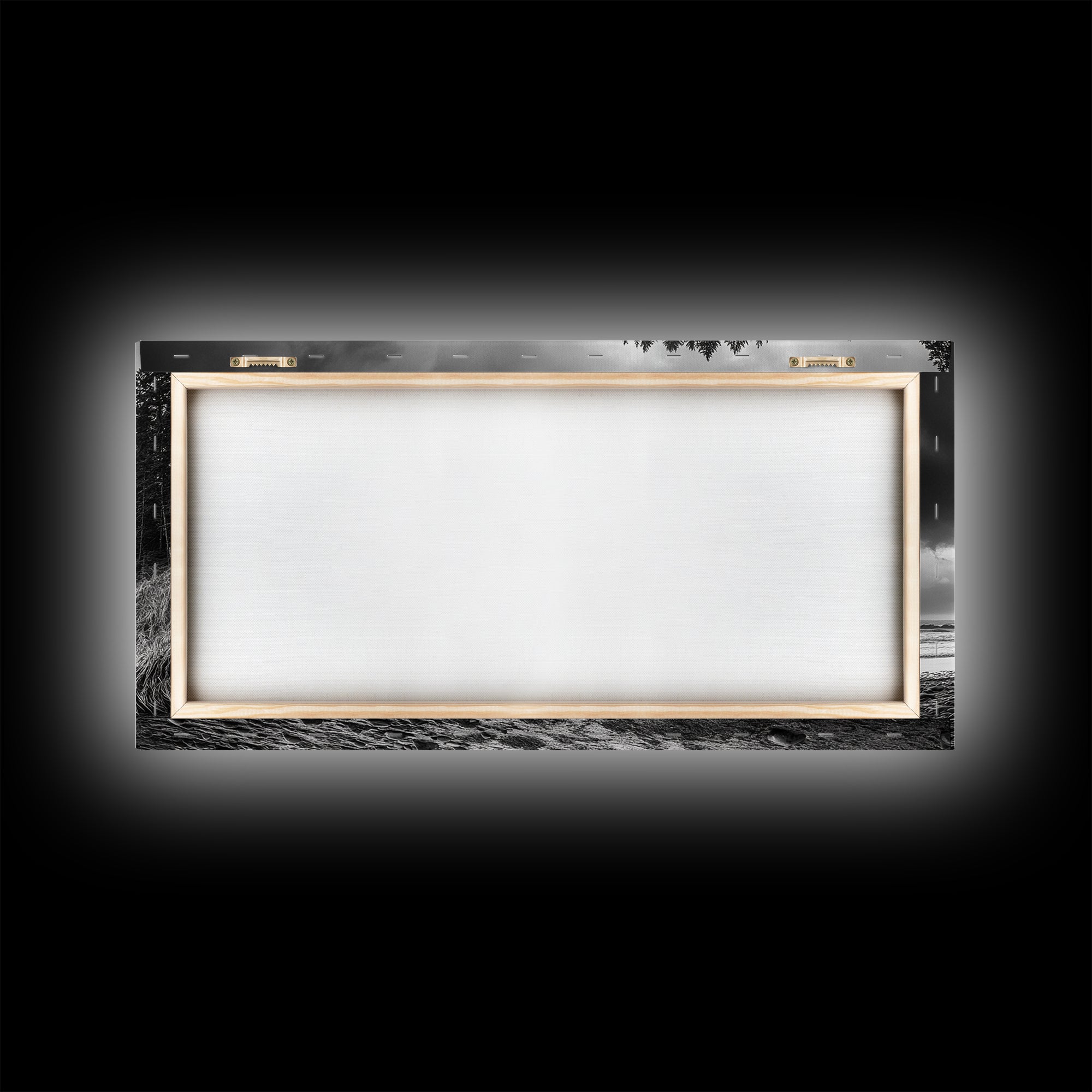 Coastal Rocks, Forest Cliffs, Moody Ocean, Framed Canvas Print, Pacific Northwest Wall Art, Dramatic Seascape, Autumn Nature Photography