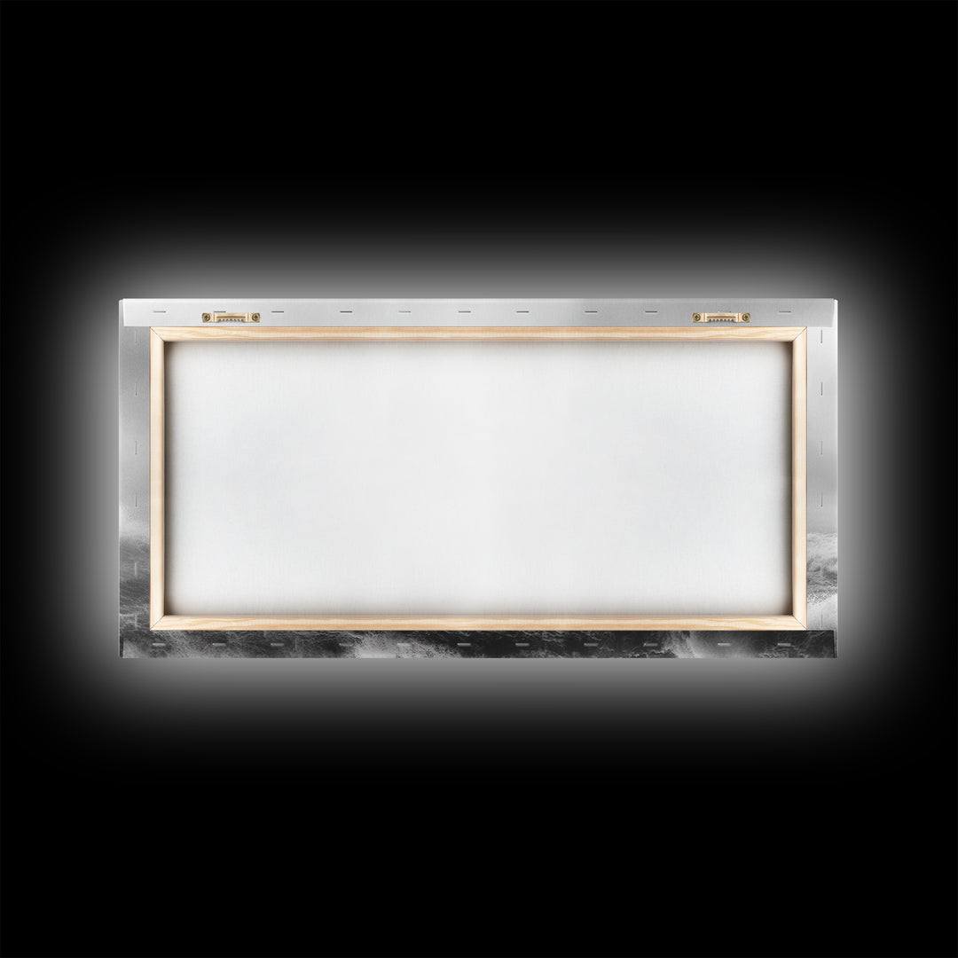 Breaching Whale, Ocean Waves, Marine Power, Framed Canvas Print, Nautical Bathroom Wall Art, Whale Watching Theme, Coastal Photography Art