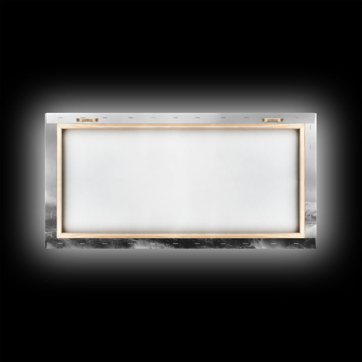 Breaching Whale, Ocean Waves, Marine Power, Framed Canvas Print, Nautical Bathroom Wall Art, Whale Watching Theme, Coastal Photography Art