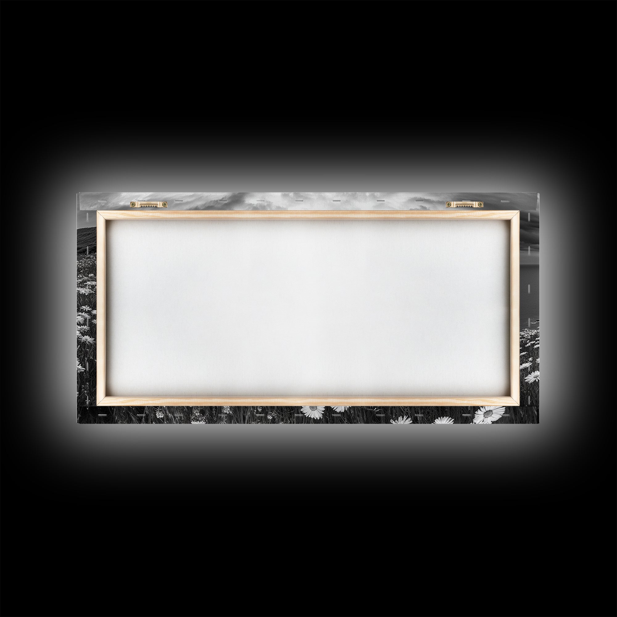 Coastal Flower Field, Ocean Meadow Scene, Seaside Wildflower Landscape, Serene Botanical Print, Living Room Art, Canvas Print