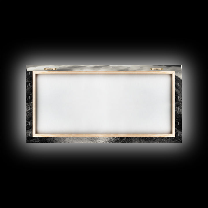 Cliffside Trail Path, Coastal Hiking Print, Rugged Ocean View, Nature Adventure Wall Art, Rustic Modern Decor, Framed Canvas Print