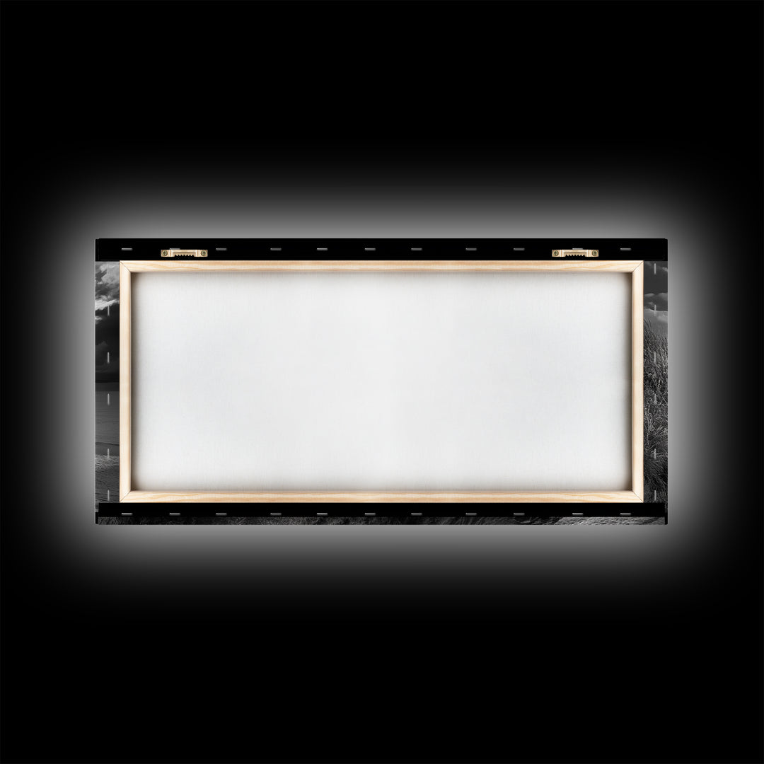 Cliff Cabin, Stormy Coast, Ocean Bluff, Dramatic Skies, Canvas Print, Moody Nature Art, Living Room Accent, Fall Season Decor