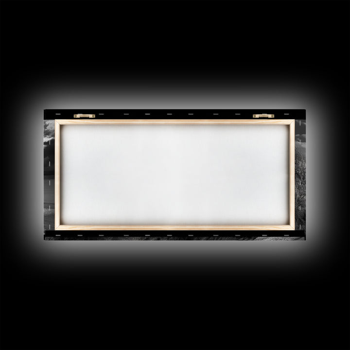 Cliff Cabin, Stormy Coast, Ocean Bluff, Dramatic Skies, Canvas Print, Moody Nature Art, Living Room Accent, Fall Season Decor