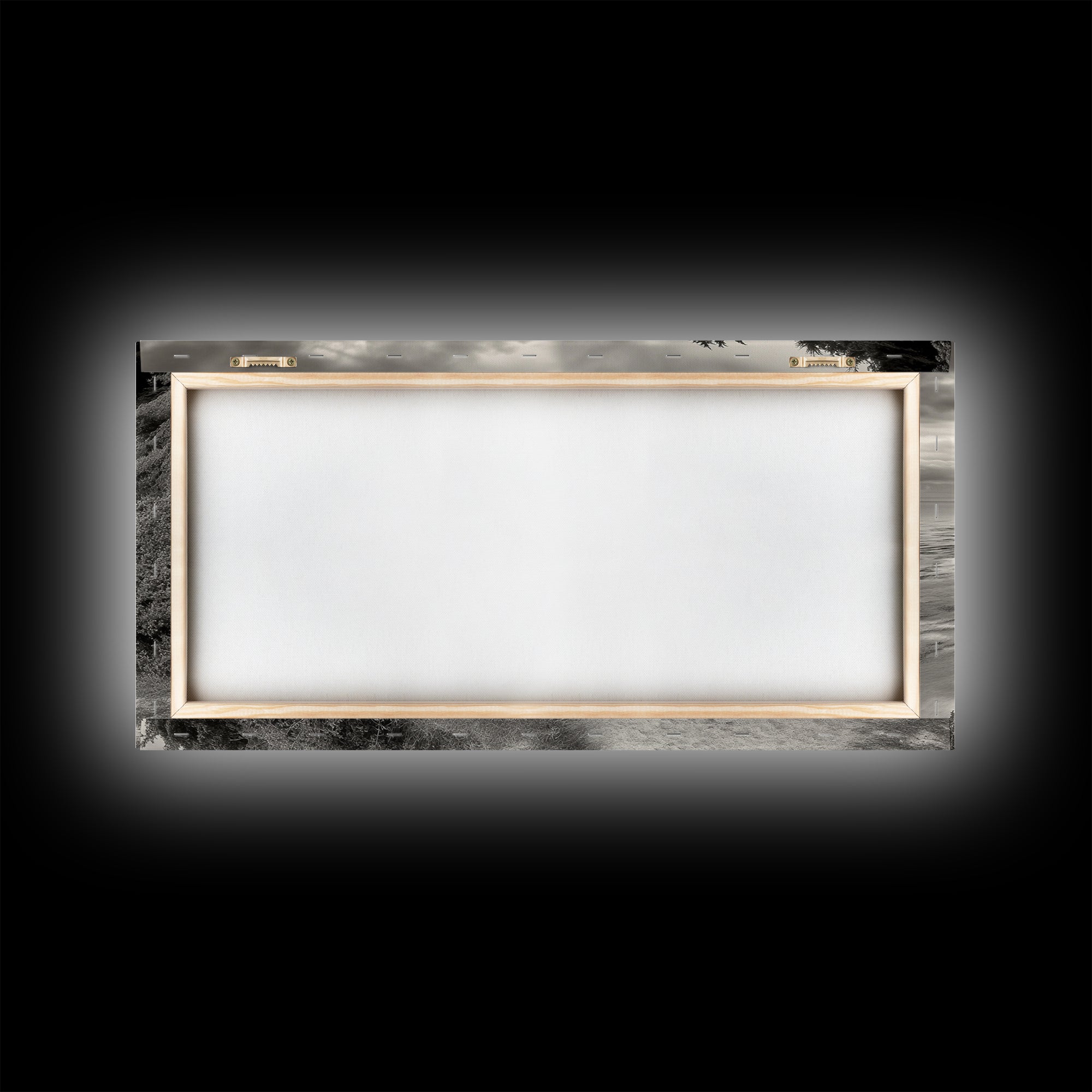 Coastal Path, Nature Trail, Ocean Cliff, Cypress Tree, Framed Canvas Print, Minimalist Wall Art, Living Room Decor, Scenic Landscape