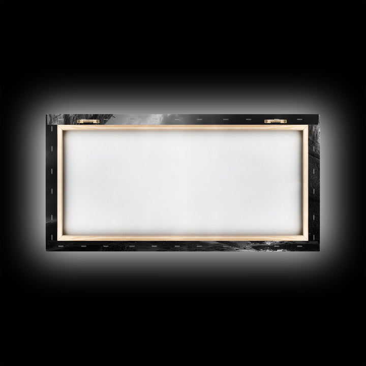 Cliff Lighthouse, Dramatic Sky, Seaside Tower, Ocean Mood, Canvas Print, Gothic Wall Art, Study Decor, Moody Coastal Artwork