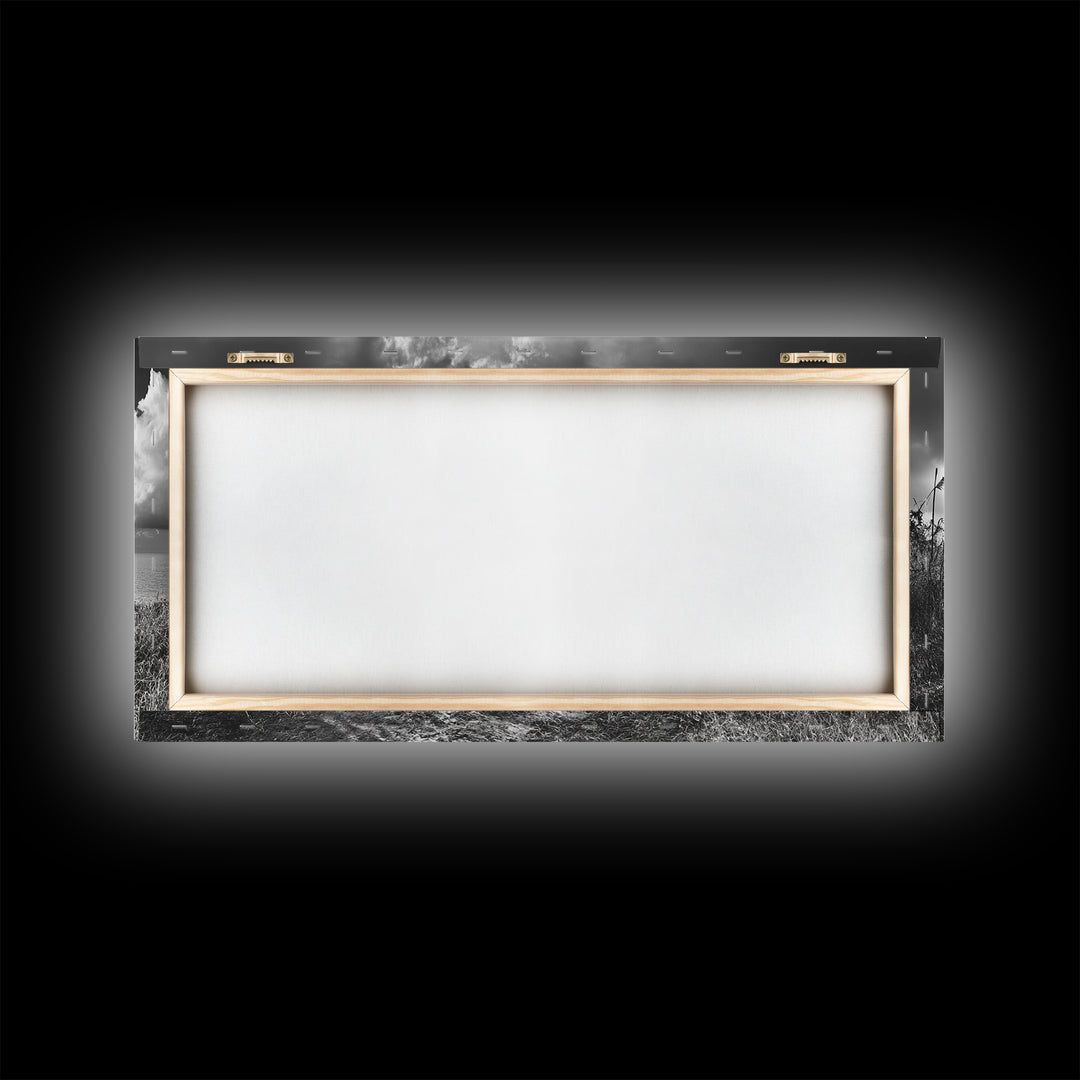 Beach Shack, Driftwood Table, Seaside Shelter, Sun Rays, Canvas Print, Rustic Coastal Art, Boho Decor, Dining Room Wall Art, Cabin Wall Art