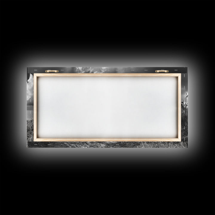 Beach Shack, Driftwood Table, Seaside Shelter, Sun Rays, Canvas Print, Rustic Coastal Art, Boho Decor, Dining Room Wall Art, Cabin Wall Art