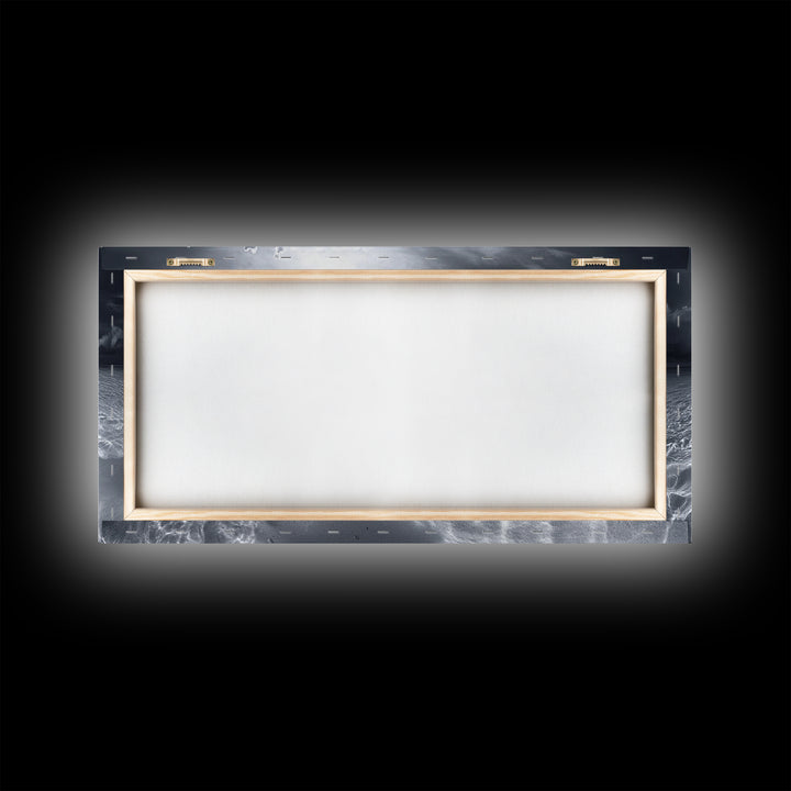 Coral Island, Tropical Ocean, Underwater Reef, Clear Sea, Framed Canvas Print, Beach House Art, Coastal Living Room Decor, Office Wall Decor