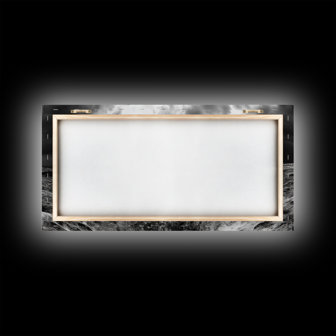 Coral Texture, Ocean Storm, Dramatic Sky, Sea Fossil, Framed Canvas Print, Coastal Nature Art, Fall Entryway Wall Decor, Cabin Wall Art