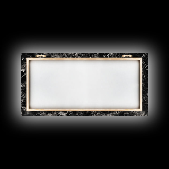 Animal Track Print, Nature Scene, Forest Ground, Autumn Photography, Framed Canvas Print, Rustic Cabin Wall Art, Earth Tone Decor