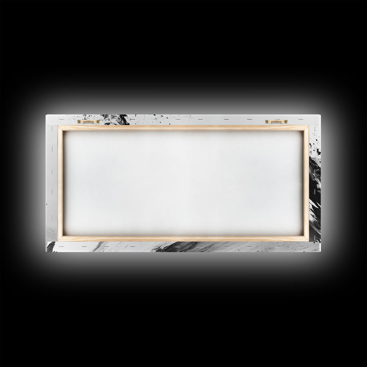 Abstract Wave, Black White, Modern Ink, Ocean Motion, Canvas Print, Minimalist Art, Office Wall Decor, Contemporary Coastal Style