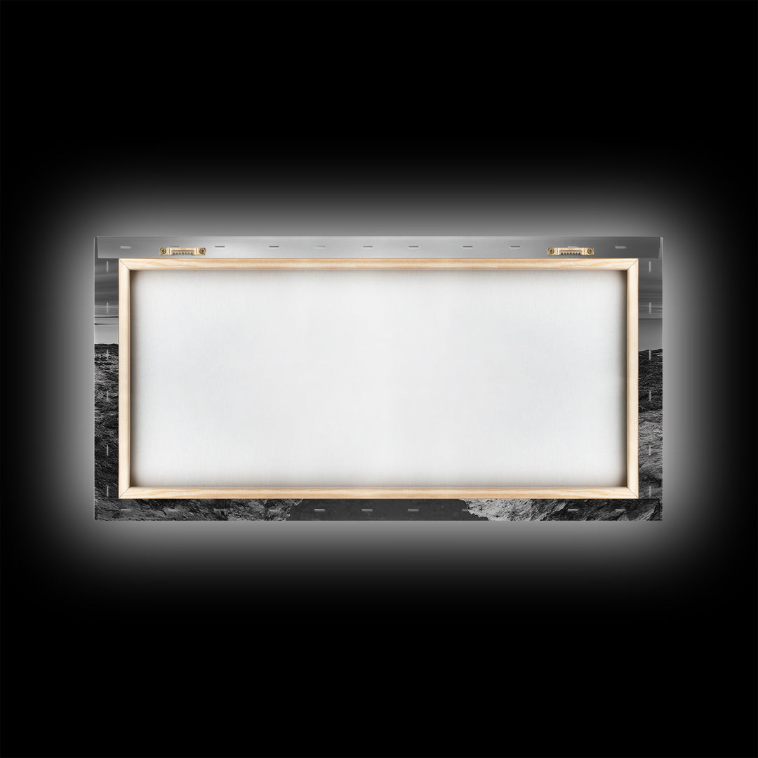 Rocky Inlet, Ocean View, Symmetry Nature, Coastal Zen, Canvas Print, Minimalist Bathroom Art, Tranquil Bedroom Wall Decor, Entryway Accent