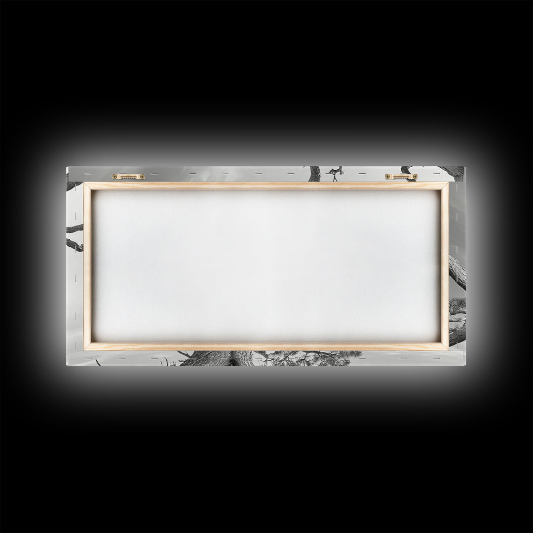 Bald Eagle Nest, Wildlife Nature Art, Rustic Cabin Decor, Framed Canvas Print, Patriotic Office Wall Art, Woodland Photography