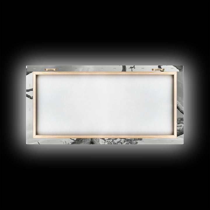 Bald Eagle Nest, Wildlife Nature Art, Rustic Cabin Decor, Framed Canvas Print, Patriotic Office Wall Art, Woodland Photography