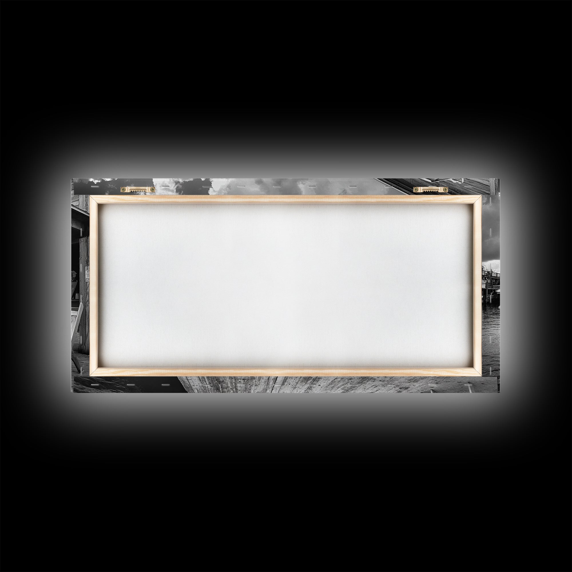 Dockside Market, Nautical Vibes, Fishing Village, Framed Canvas Print, Coastal Kitchen Art, Rustic Decor, Oceanfront Life Scene