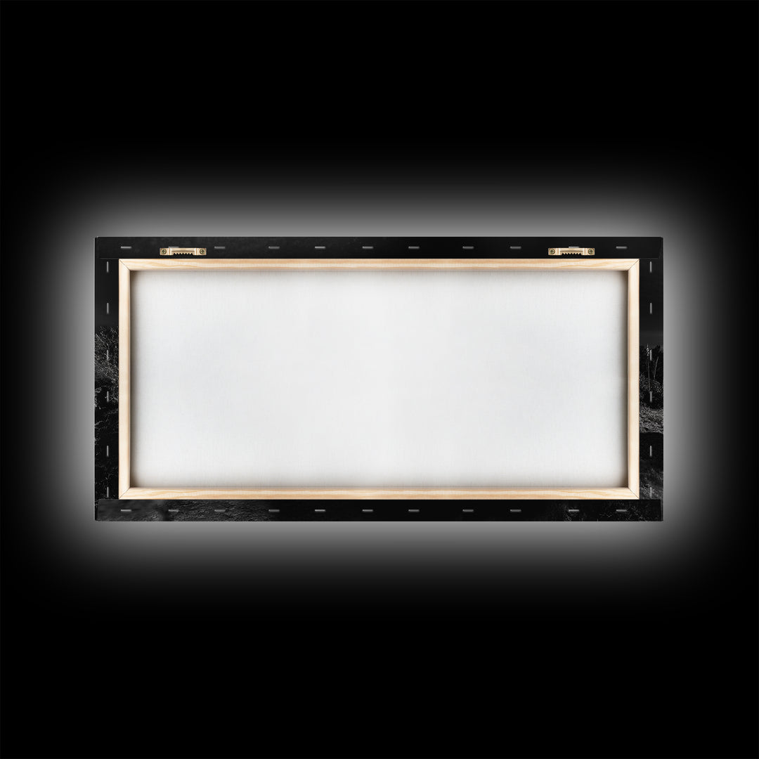 Campfire Gathering, Boho Night Vibes, Music Outdoors Scene, Framed Canvas Print, Living Room Wall Art, Folk Rustic Aesthetic