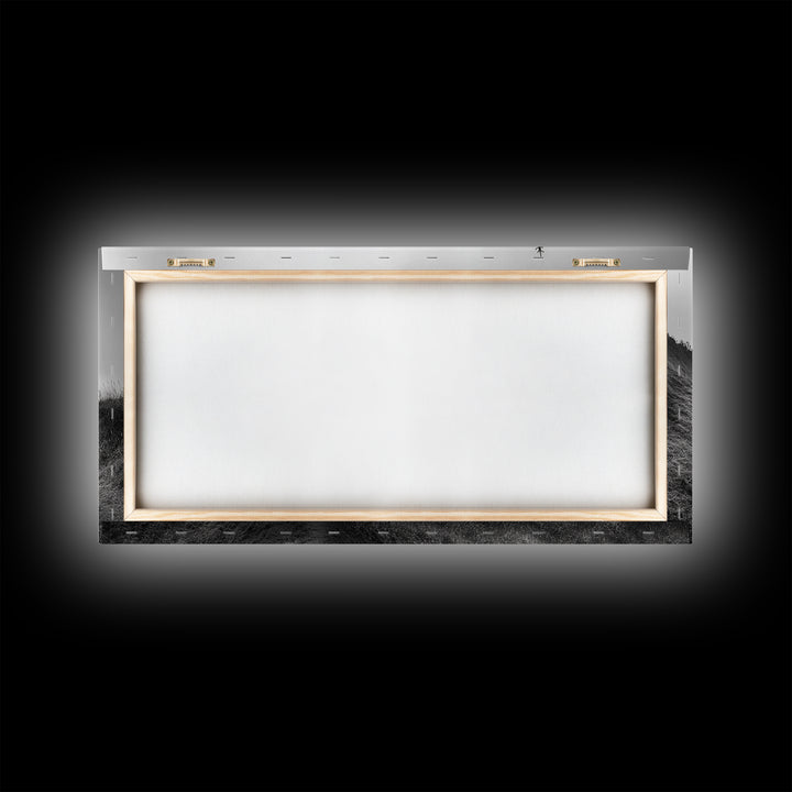 Coastal Cliff Scene, Evergreen Ocean Landscape, Pacific Northwest View, Framed Canvas Print, Nature Inspired Wall Art, Minimalist Decor