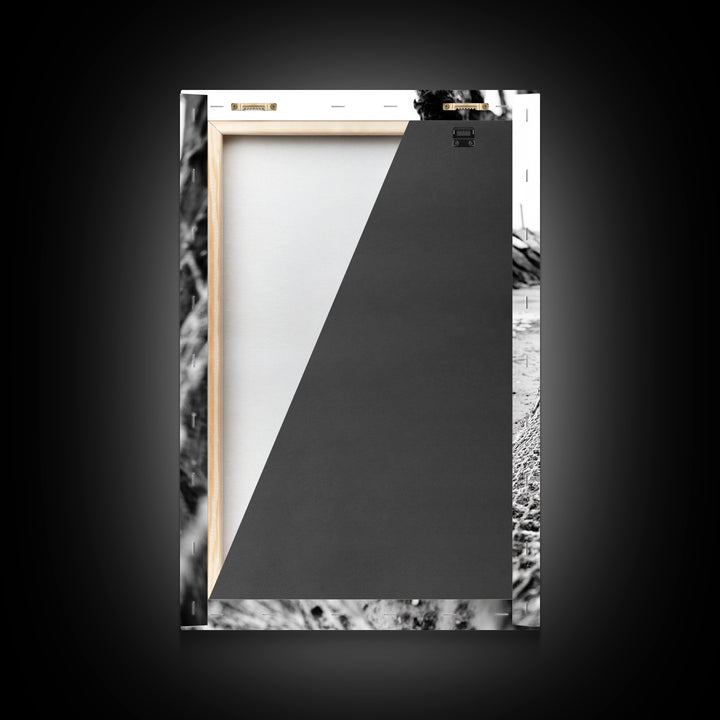 Coastal Net, Beach Texture, Nautical Vibe, Ocean Fence, Framed Canvas Print, Bathroom Wall Art, Coastal Cottage Style, Monochrome Beach Art