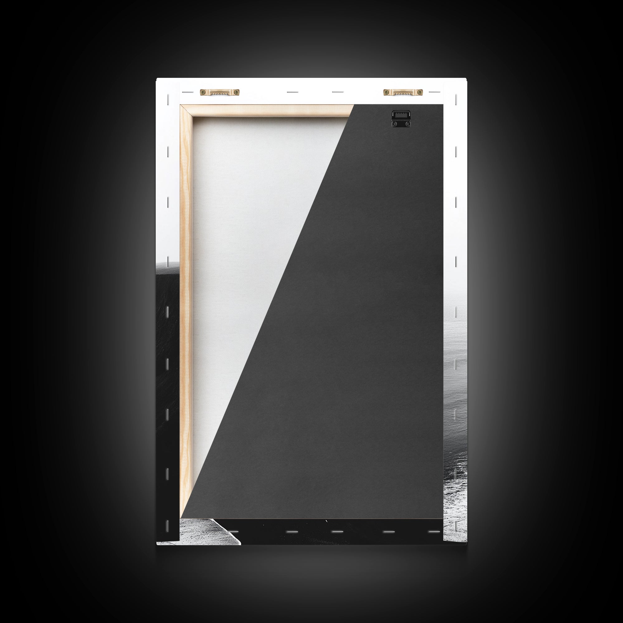 Cliff Coast, Mist Horizon, Monochrome Sea, Rugged Beauty, Canvas Print, Living Room Wall Art, Coastal Modern Style, Minimalist Ocean Scene