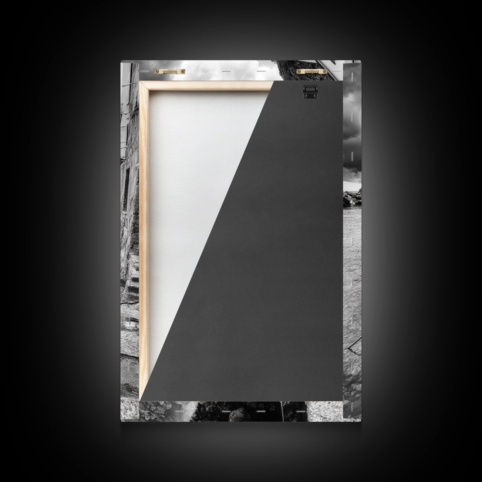 Coastal Village, Fishing Boats, Mediterranean Harbor, Seaside Charm, Framed Canvas Print, Nautical Kitchen Wall Art, Fall Decor Accent