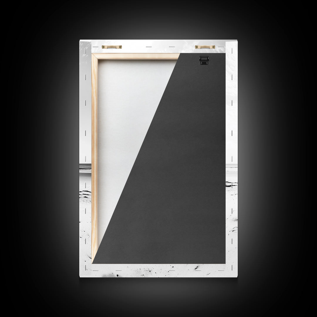 Beach Chair, Coastal Calm, Empty Shoreline, Canvas Print, Minimalist Wall Art, Beach House Decor, Serene Ocean Photography