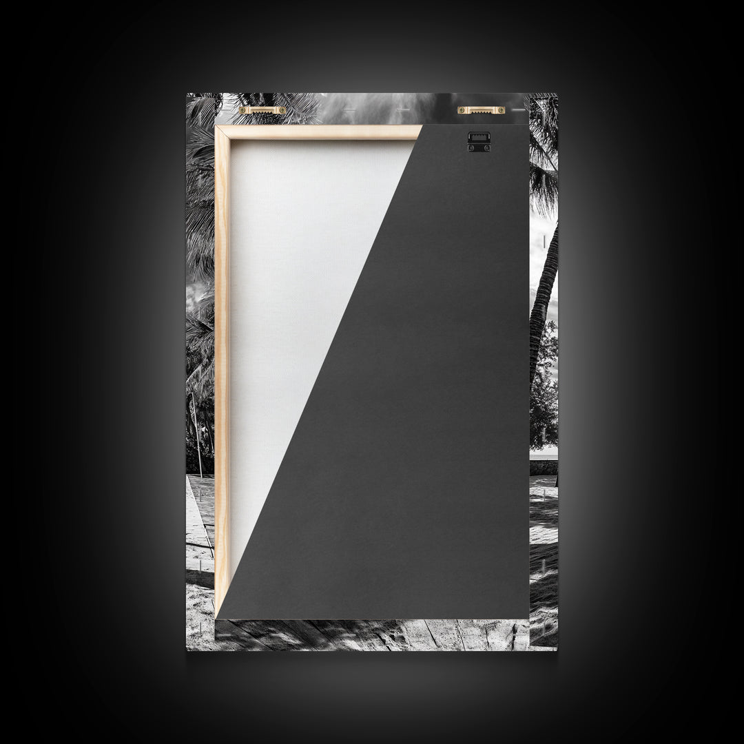 Beach Volleyball, Palm Trees, Island Sport, Canvas Print, Tropical Wall Art, Game Room Decor, Coastal Fitness Photography