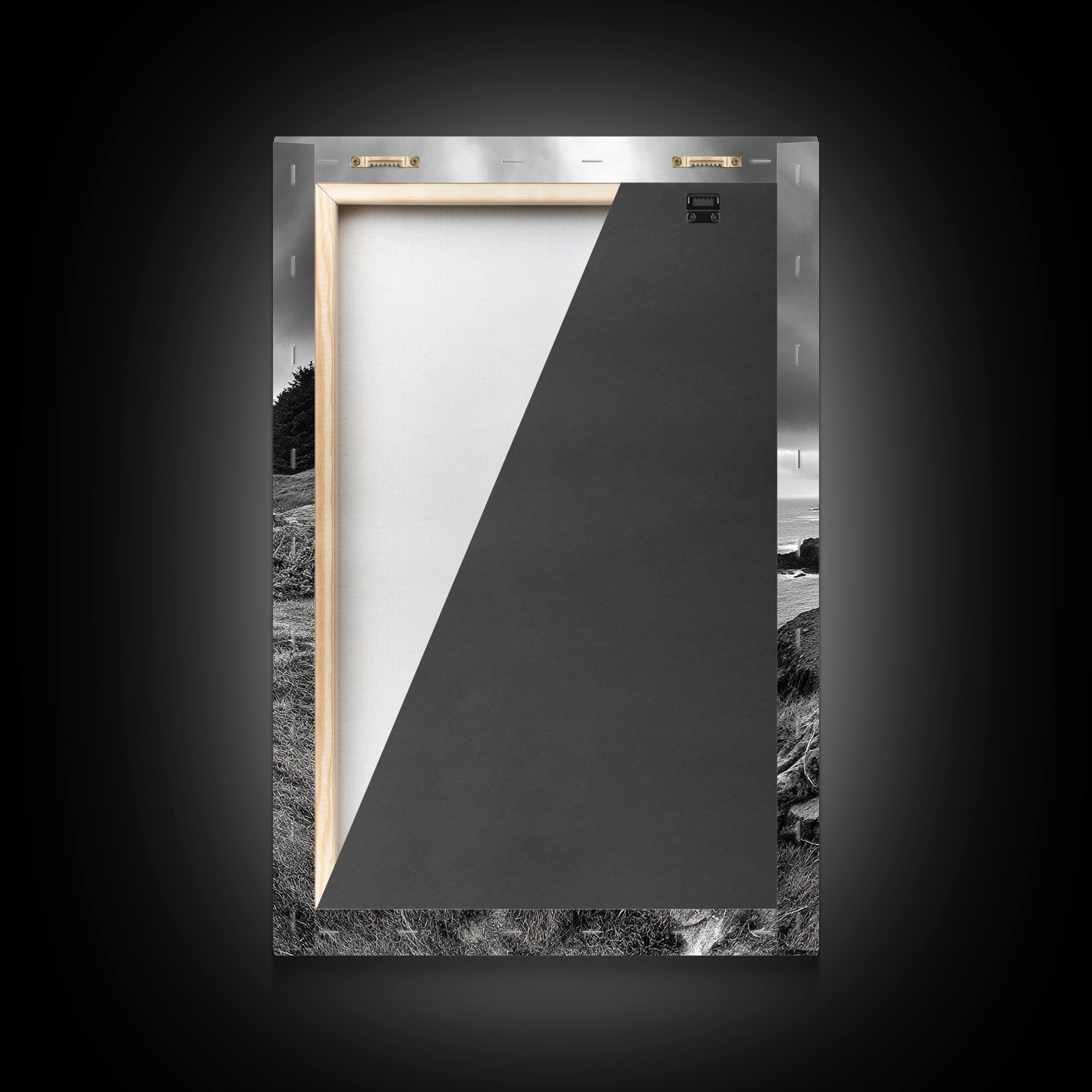 Abandoned Cabin, Coastal Cliff, Moody Landscape, Autumn Wall Art, Framed Canvas Print, Living Room Rustic Art, Farmhouse Aesthetic