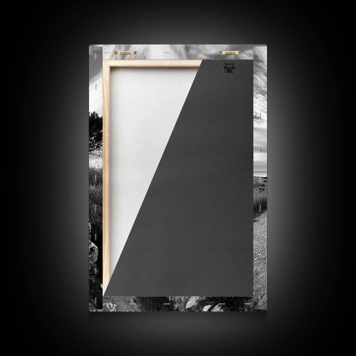 Coastal Path, Nature Trail, Windswept Tree, Framed Canvas Print, Rustic Landscape Art, Minimalist Decor, Bedroom Wall Art, Fall Vibes