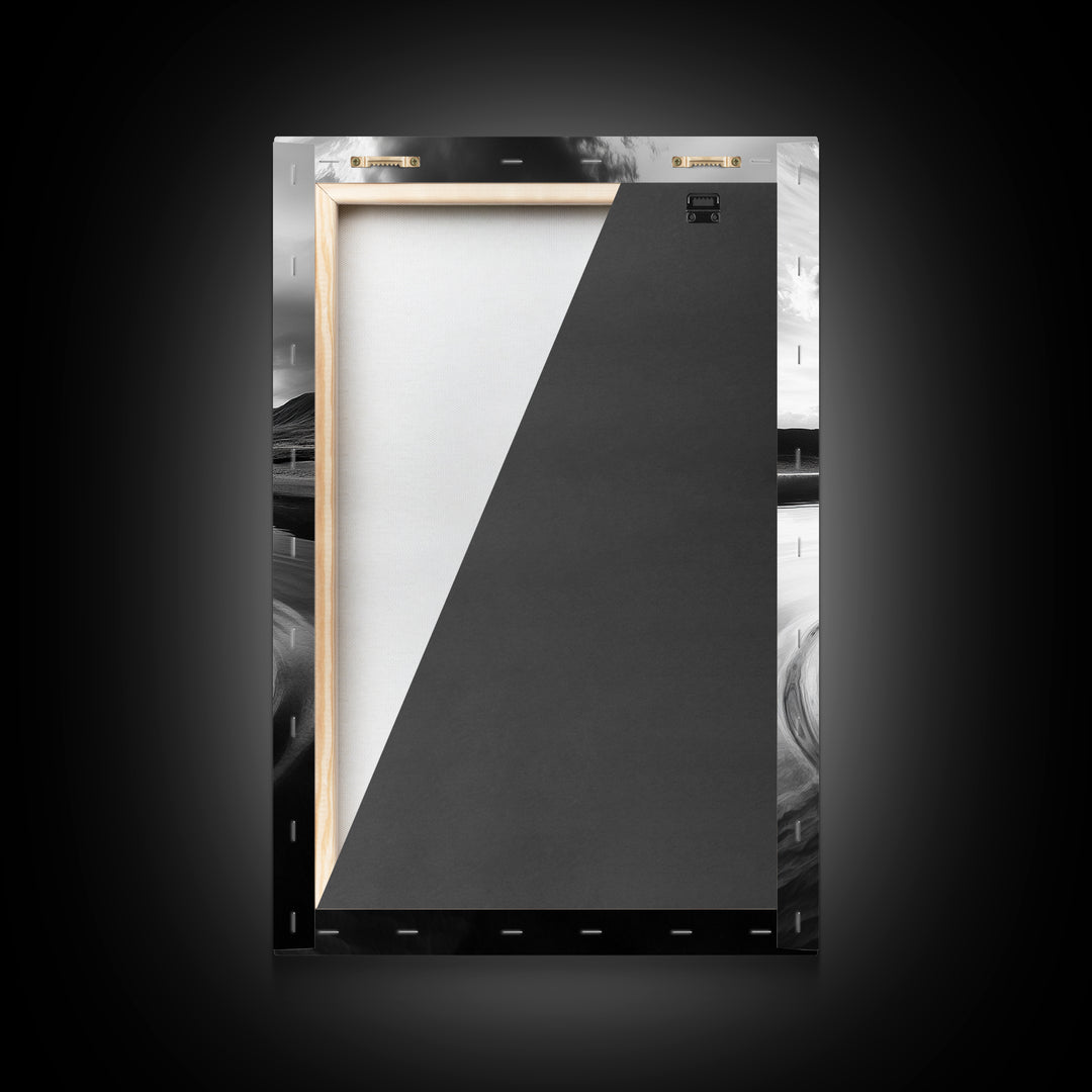 Ripple Effect, Calm Water, Meditative Landscape, Serene Mountains, Framed Canvas Print, Minimalist Wall Art, Bedroom or Spa Vibes