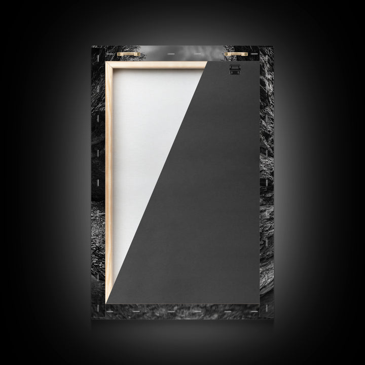 Canyon River, Rugged Path, Rock Walls, Adventure Nature, Framed Canvas Print, Cabin Wall Art, Explorer Decor, Wilderness Vibe