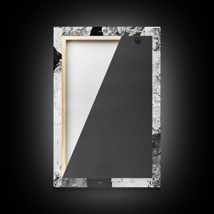 Rock Crevice, Light Ripples, Natural Texture, Abstract Nature, Framed Canvas Print, Kitchen Wall Art, Earth Tone Style, Modern Rustic