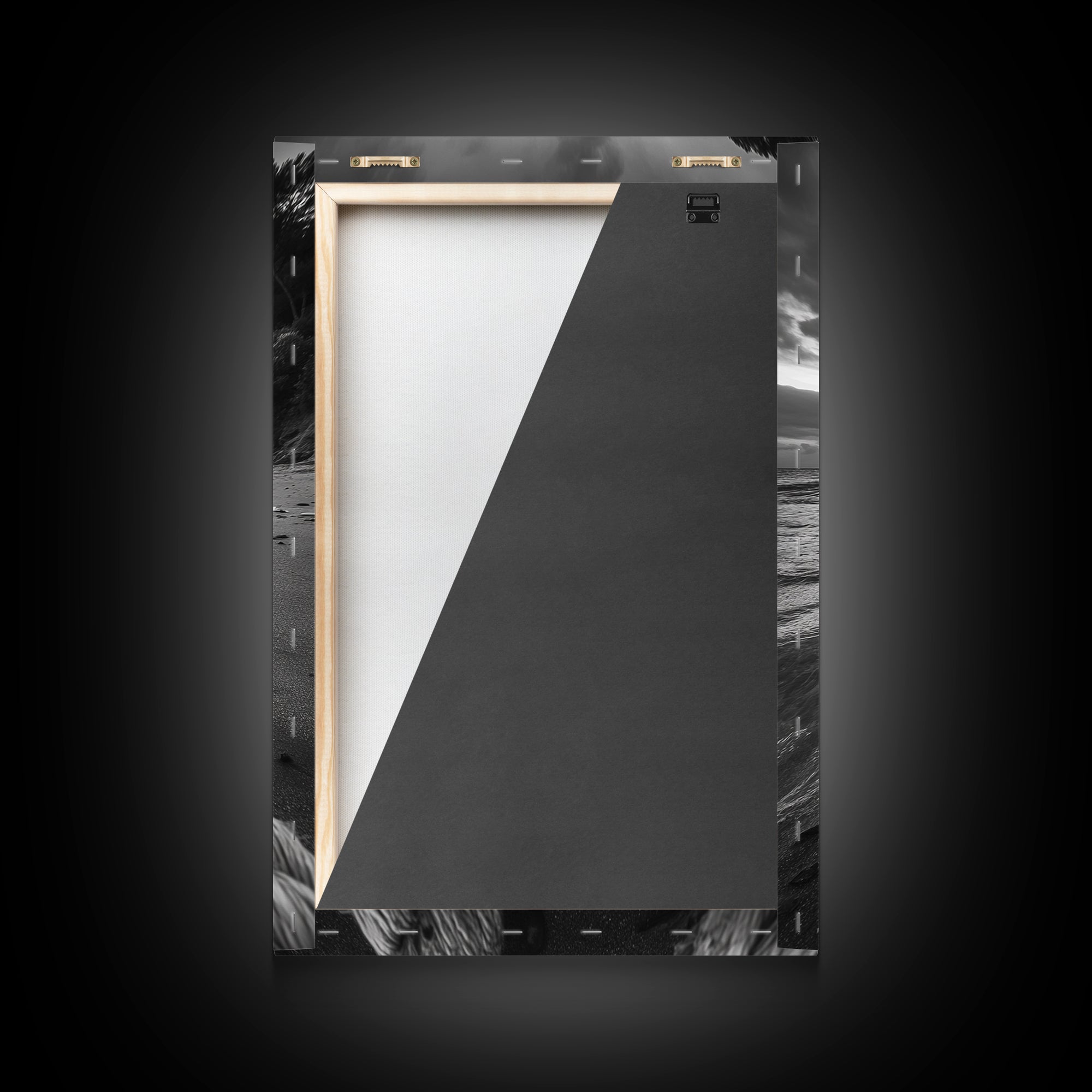 Beach Rope Knot, Coastal Connection, Ocean Shoreline, Nautical Canvas Print, Black and White Bathroom or Seaside Wall Decor