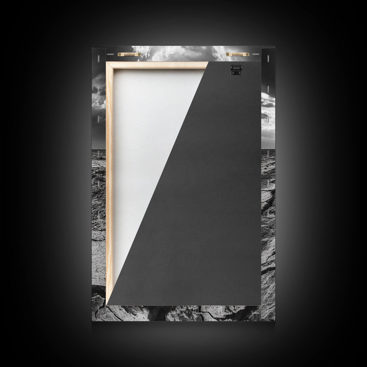 Cracked Earth, Drought Desert, Apocalyptic Sky, Dry Landscape, Canvas Print, minimalist wall decor, modern earth tones, office statement piece