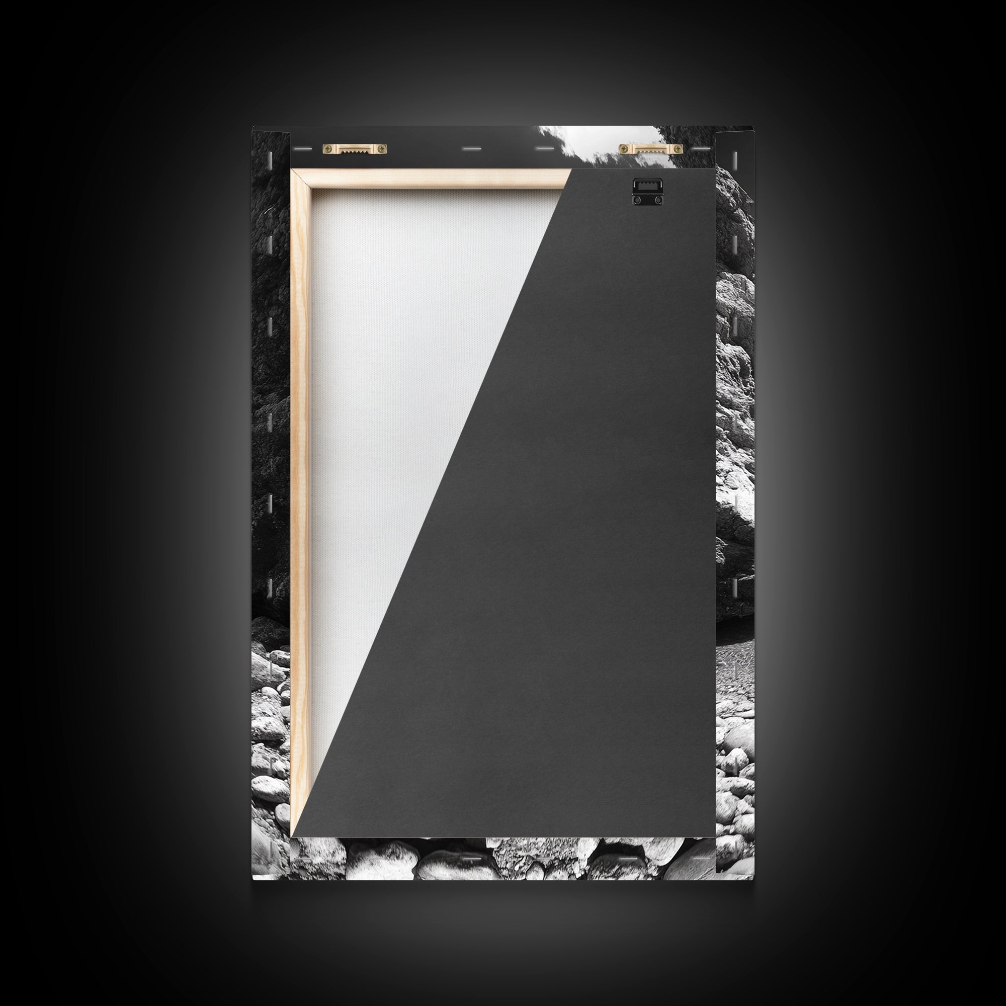 Rocky Cove, Serene Sea, Coastal Escape, Crystal Water, Canvas Print, bathroom ocean art, coastal minimalist decor, tranquil seascape gift