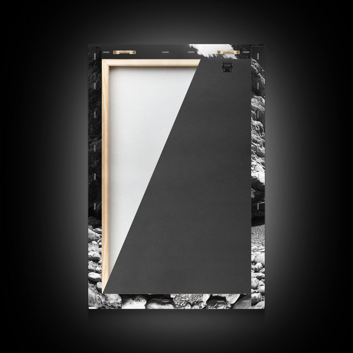 Rocky Cove, Serene Sea, Coastal Escape, Crystal Water, Canvas Print, bathroom ocean art, coastal minimalist decor, tranquil seascape gift