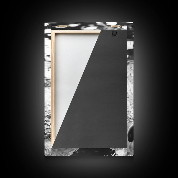 Dolphin Smile, Ocean Friend, Water Reflections, Gentle Waves, Framed Canvas Print, Kids Bathroom Art, Marine Life Decor, Playroom Artwork