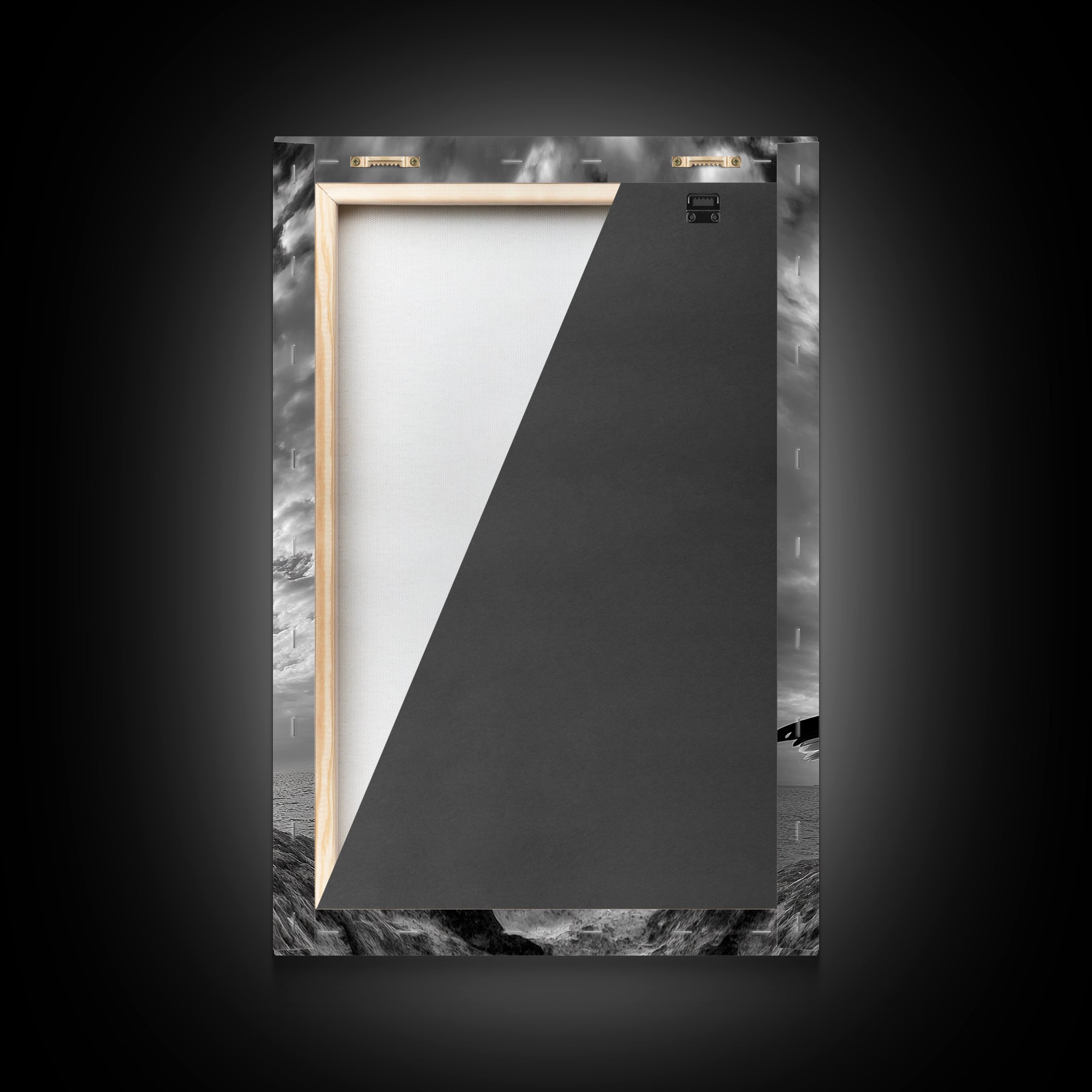 Coastal Seagull, Ocean Breeze, Serene Sky, Seaside Moment Framed Canvas Print, coastal decor, nautical bathroom wall art, nature photography