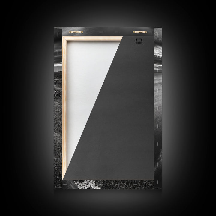 Rugged Sea Cliffs, Sunset Horizon, Serene Waters, Framed Canvas Print, Modern Nature Wall Art, Office Decor, Coastal Aesthetic