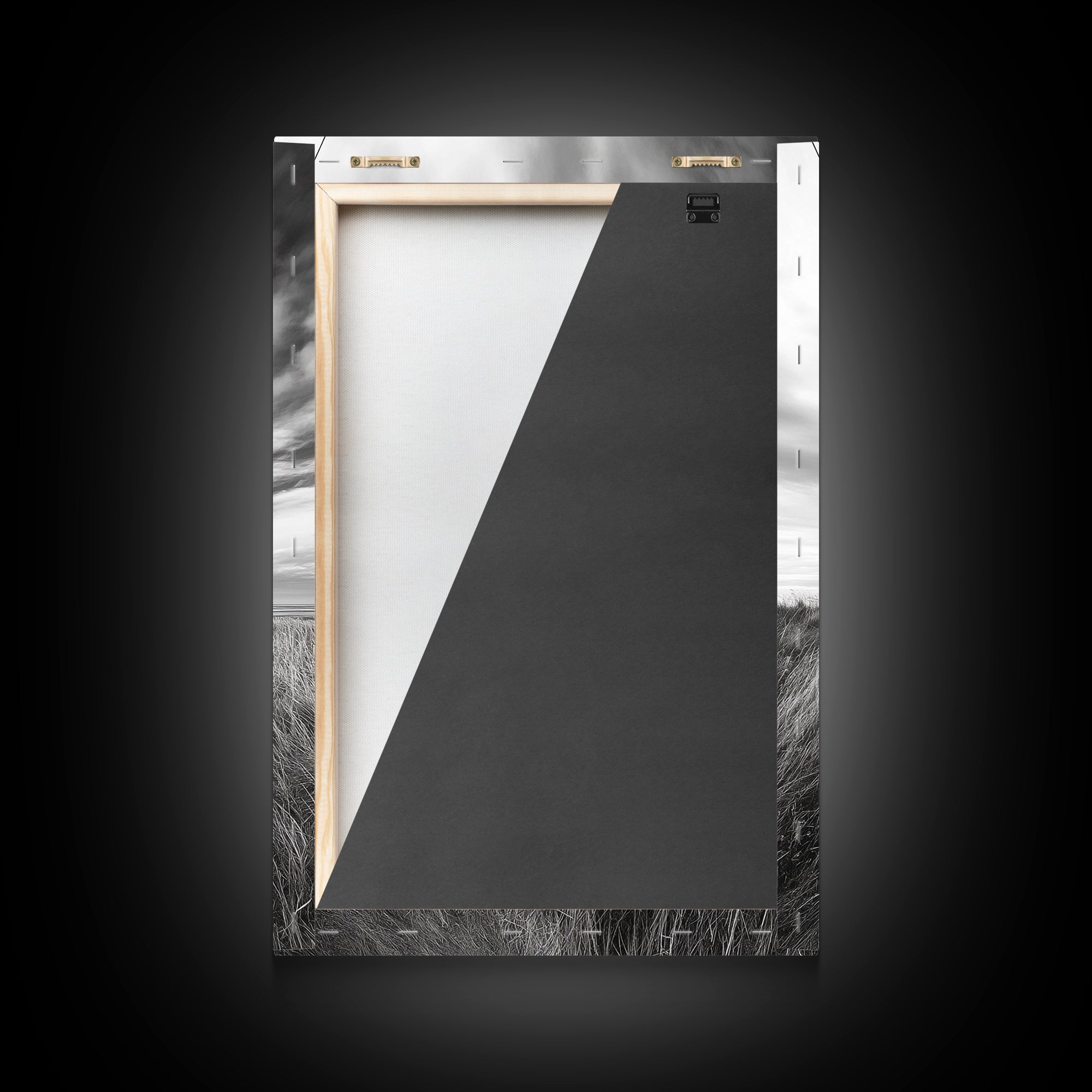 Coastal Path, Telephone Pole, Cloudy Sky, Minimal Nature Scene, Canvas Print, Entryway Wall Art, Rustic Landscape Photography Decor